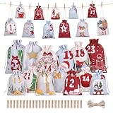 Naler Adventskalender zum Befüllen 24 Stück Adventskalender Säckchen...