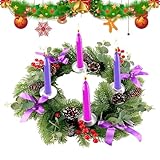 Kränze mit Kerzenringen, Tischdekoration, Kerzenhalter, Adventskranz,...