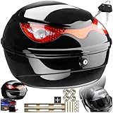 tectake® Motorradkoffer, Gepäckträger, Topcase abschließbar für Helm...