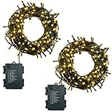 Lichterkette Batterie 2stk 100LEDs 10m LED Lichterkette Außen und Innen...