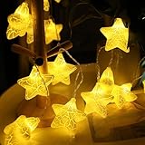Sunshine smile Lichterkette Sterne,1.5M 10 LED Warmweiß Lichterkette...
