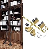 Goldene Bibliotheksleiter-Hardware-Set, 1 m bis 7,3 m, verstellbar,...
