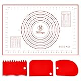 Nifogo Silikonmatte Backmatte Silikon Backunterlage 60 x 40 cm, Teigmatte...