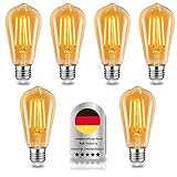 Wenscha E27 Edison Glühbirnen 6 Pack Vintage nicht dimmbare Led...