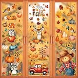 Joyoldelf Fensterbilder Herbst 87 Stück - Vogelscheuche Kürbis Kaninchen...