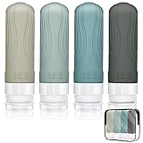 Brovamo Silikon Reiseflaschen 90ml Set, 4 Stück Auslaufsicher...