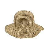 DHSBGWSX 1 Stück Damen-Sonnenhut, Damen-Sommer-Strohhut,...