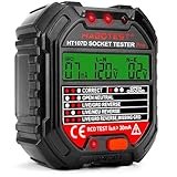 MINSHUXI Steckdosentester mit RCD-Prüfung und LCD-Voltage-Display Fi...