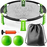 Kezidhp Outdoor Spieleset, Roundnet Set mit 2 Bällen, Pumpe, Kordelzug,...