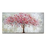 Mintura Art Artwork Handgemaltes Wandbild, Motiv: Der große rote Baum,...