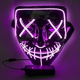 WUJUN Halloween Maske LED Glühende Gruselgrimasse Cosplay-Party Karneval...
