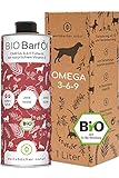 Futteröl für Hunde 1 Liter – 100% Bio Barföl - Natürlich und Vegan -...