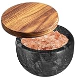 jalz jalz Salzdose aus Marmor mit Holzdeckel, Schwarz