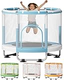 ZCMHAXJ Trampolin für Kinder mit Gehäuse, 139,7 cm, Kapazität von 200...