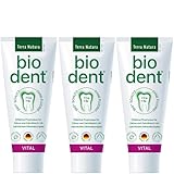 3er Pack Stevia Bio Dent Vital 75ml Zahncreme Zahnpasta