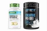 Omega 3 Fischöl TG Form 365 Kapseln + Creatin Monohydrat Pulver 1000 g –...