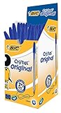 BIC 8373609 Kugelschreiber Cristal Medium, Blau, Strichstärke 0,4mm, 50...