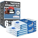 Vakuumbeutel für Kleidung Bettdecken 6 Stück, CaptainFive Vakuumierbeutel...