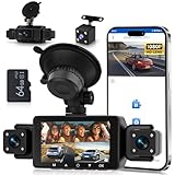 Hodozzy 360° Auto Dashcam 1080P mit WiFi, 4 Kameras Vorne Hinten, 8...