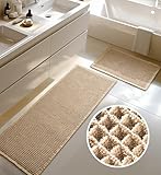 Großer Badteppich Set, Badezimmerteppich Set 2 Teilig, rutschfeste...