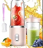 Aohcae Mixer Klein, 400ML Portable Blender mit 6 Edelstahlklingen, Bürste...