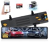 【Aktualisierung】 4K WiFi Spiegel Dashcam mit Rückfahrkamera mit 64G...