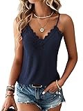 Haibang Tank Top Damen Cami Top mit Spitze V-Ausschnitt Sommer Oberteile...