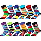Jeasona 12 Paare Bunte Socken Herren 43-46 Baumwolle Baumwollsocken Herren...