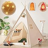 Tiny Land Tipi Zelt für Kinder mit Lichtern & Lagerfeuer Spielzeug &...