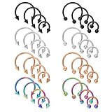 32 Stück Hufeisen Piercing 16G Chirurgischem Nasenring Septum Piercing...