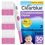 Clearblue Kinderwunsch Ovulationstest Kit Digital, 30 Tests + 1 digitale...