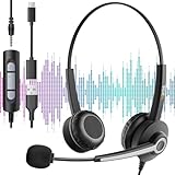 Wantek Headset mit Mikrofon, 681N 3,5MM/USB/Typ-C Kopfhörer mit Noise...