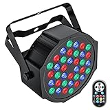 GdjRttk RGB LED Par Strahler, 72W Bühnenlicht mit Fernbedienung und DMX...
