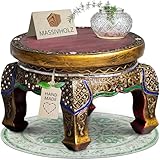 livasia Opiumtisch aus Massivholz – Ø30cm, 20cm hoch –...