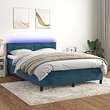 Hommdiy Boxspringbett mit Matratze LED Polsterbett Bett Einzelbett...
