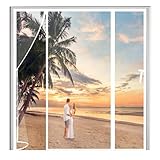 Fliegengitter tür Insektenschutz Magnet Fliegenvorhang,Doppeltür Weiß...