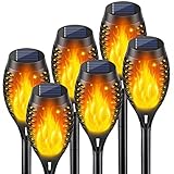 6Stück Solarlampen für Außen Garten, Solar Fackeln für Außen...