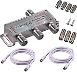 RUNCCI-YUN 3-Fach TV Radio F-Stecker Adapter Kabel Antennen Verteiler SAT...