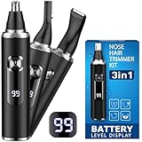 Nasenhaartrimmer Herren, 3 In 1 Nasenhaarschneider mit LED Akku...