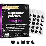 LivaClean 250CT Pickel Patch Sterne Midnight Magic Black with Tea Tree Oil...