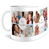 OWLBOOK® Personalisierte Tasse mit 8 Fotos & Spruch selbst gestalten |...