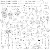 BETESSIN 3 Bögen Temporäre Tattoos 2 Wochen - Fake Tattoos mit 80+ Meer,...