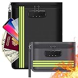 Feuerfeste und wasserdichte Tasche mit Schloss - 2 Stück Dokumentetasches,...