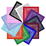 Deepton 12 Stück Bandana Damen Herren, Kopftuch Damen Sommer, Paisley...
