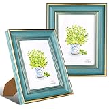 YYTECH 2 Stück 13x18 Bilderrahmen Vintage, Fotorahmen Holz Vintage, Blau...