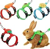4 Sets Einstellbares Kaninchengeschirr und Leine Set, Kleintier niedliche...