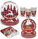 LATERN 100 Stück Weihnachtsparty Papiergeschirr Set, 25 x 9 Zoll...