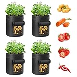 Ohiyoo Kartoffel Pflanzsack 10 Gallonen 4 Pack Kartoffelsack Zum Pflanzen,...
