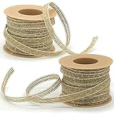 Artsy Crafts Juteband, 2 Stück, 0,6 cm, 9,1 m, natürliches Juteband, ohne...