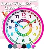 Honey's Heaven Wanduhr für Kinder - Lernuhr zum Lernen der Uhrzeit -...
